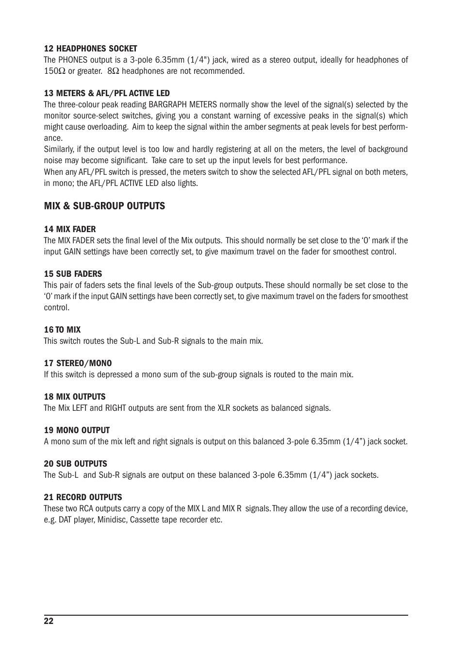 SoundCraft MFX User Manual | Page 22 / 48