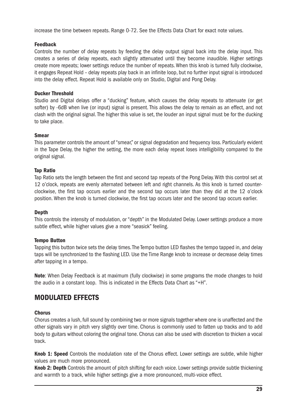 Modulated effects | SoundCraft MFX User Manual | Page 29 / 48