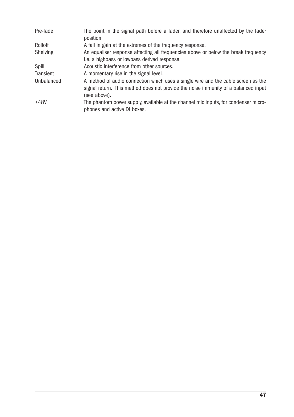 SoundCraft MFX User Manual | Page 47 / 48