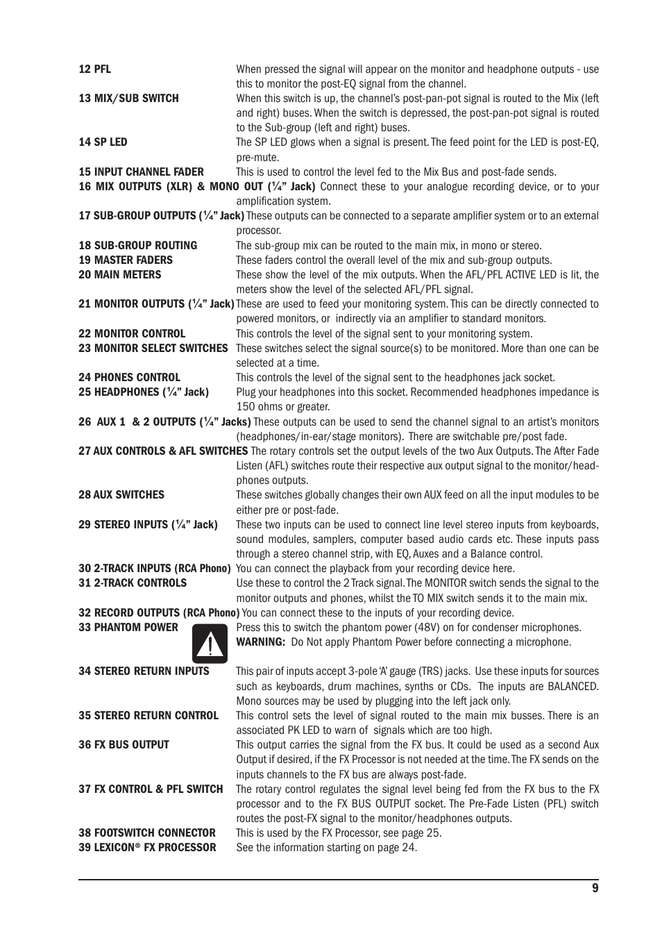 SoundCraft MFX User Manual | Page 9 / 48