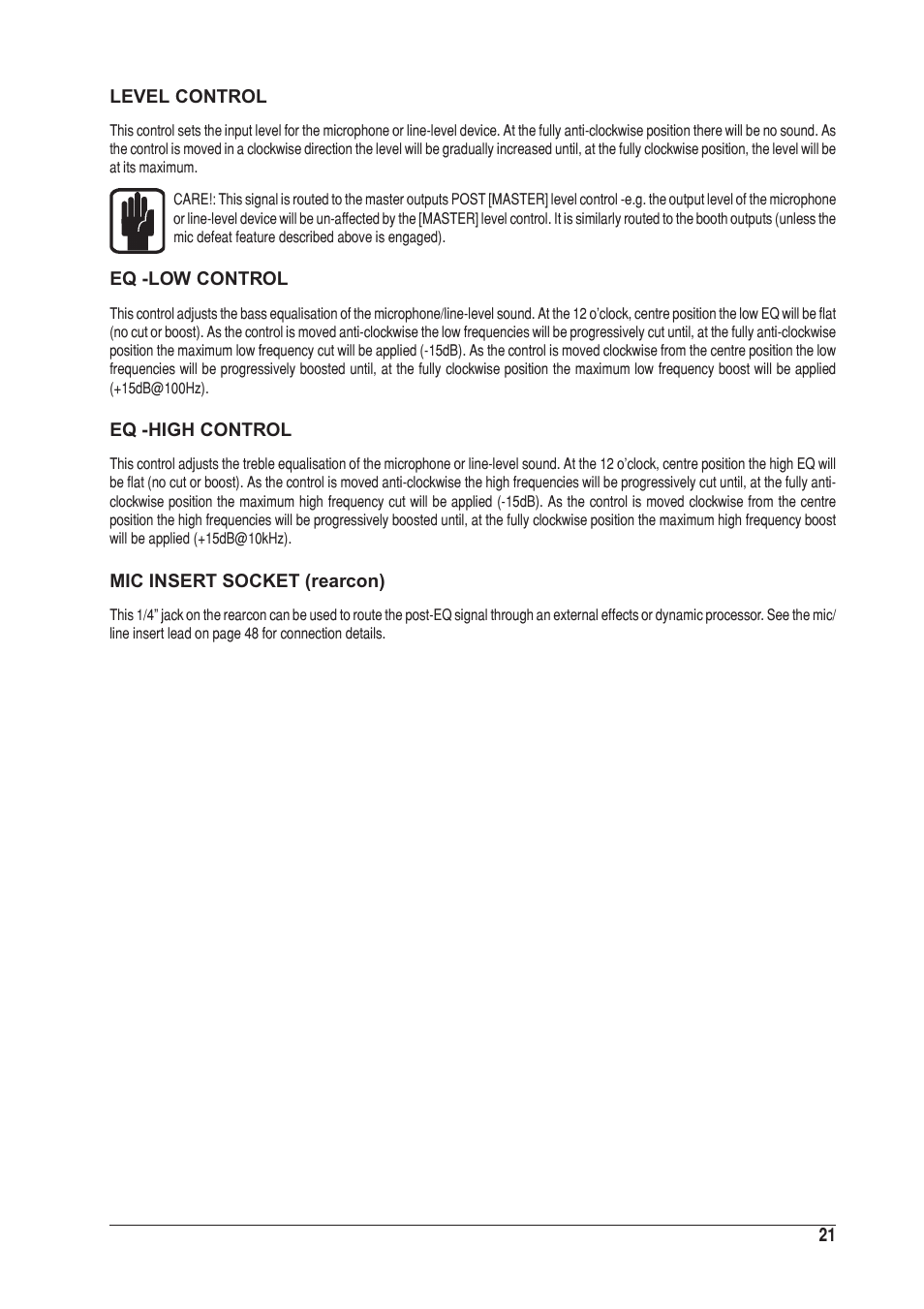 SoundCraft UREI 1601E User Manual | Page 21 / 56