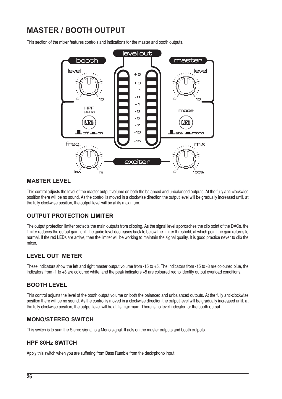 Master / booth output | SoundCraft UREI 1601E User Manual | Page 26 / 56