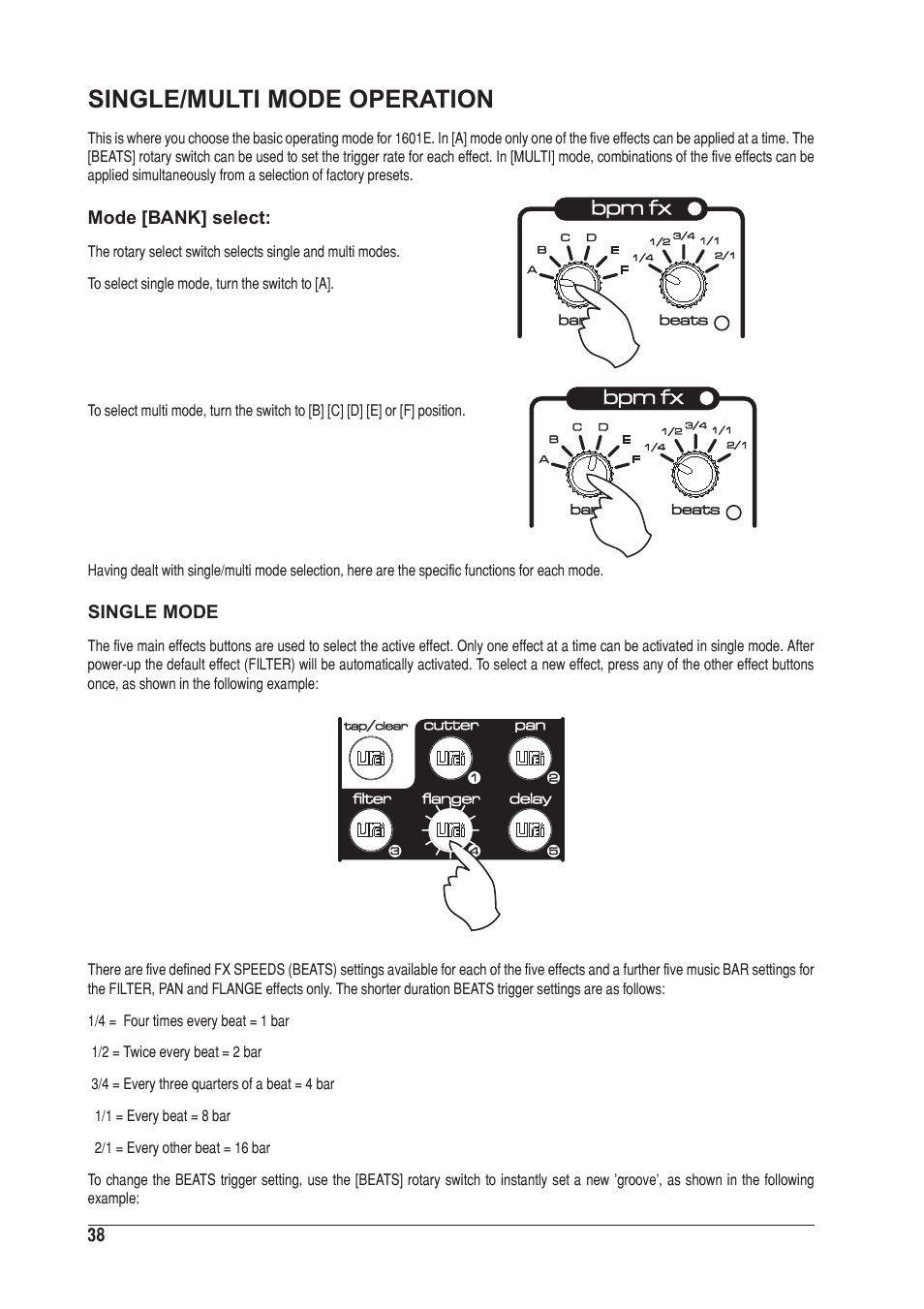 Single/multi mode operation | SoundCraft UREI 1601E User Manual | Page 38 / 56