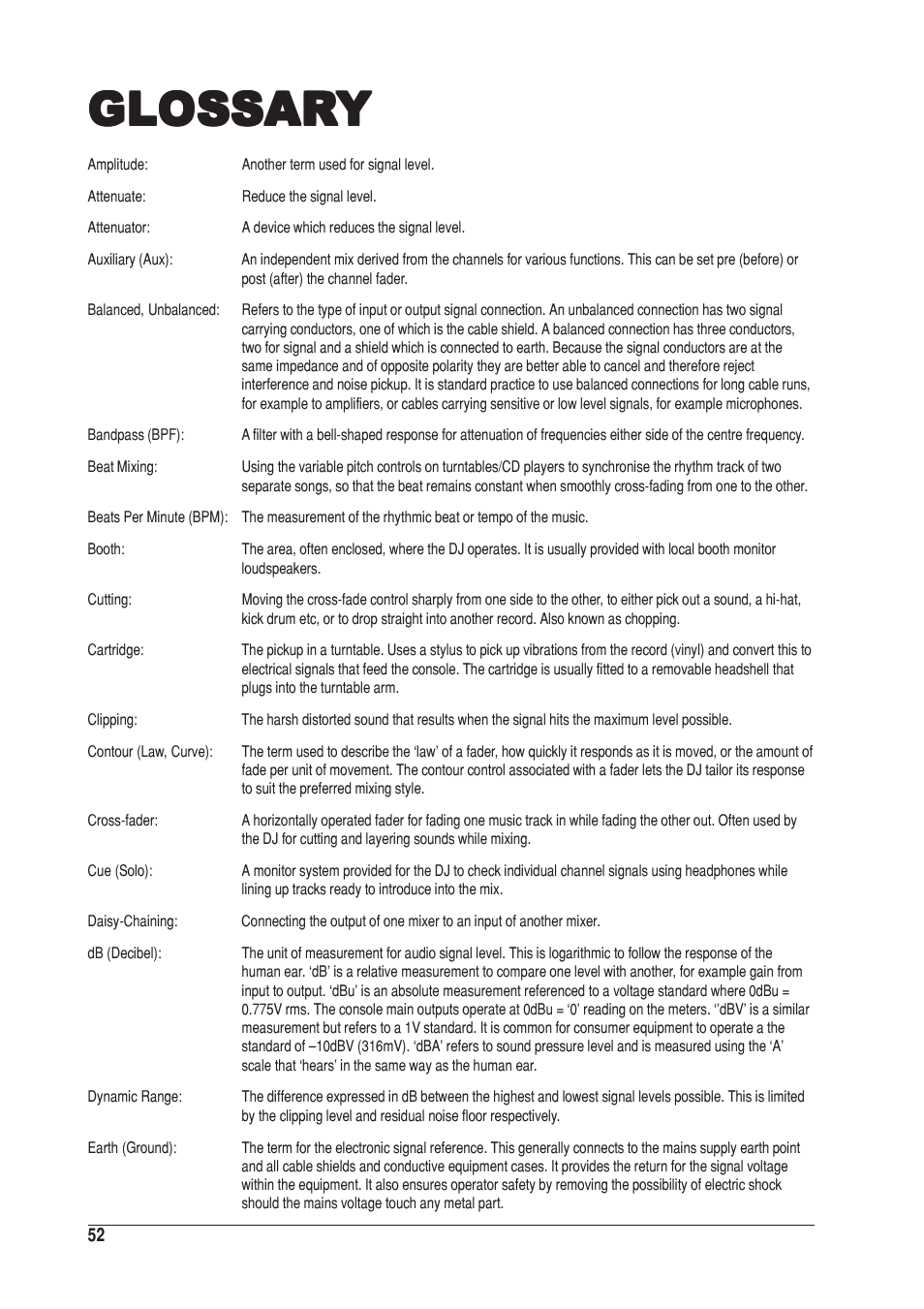 SoundCraft UREI 1601E User Manual | Page 52 / 56