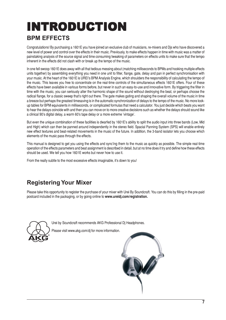 Intr | SoundCraft UREI 1601E User Manual | Page 7 / 56