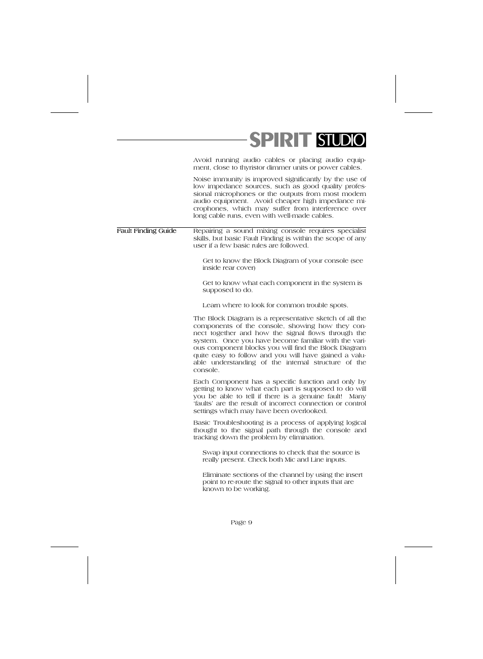 SoundCraft Audio Mixing Console Model Spirit Studio User Manual | Page 11 / 38