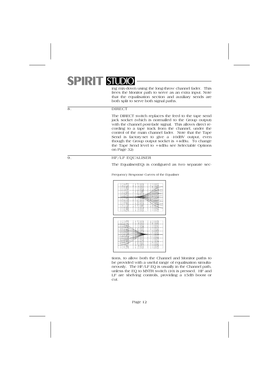 Page 12 | SoundCraft Audio Mixing Console Model Spirit Studio User Manual | Page 14 / 38