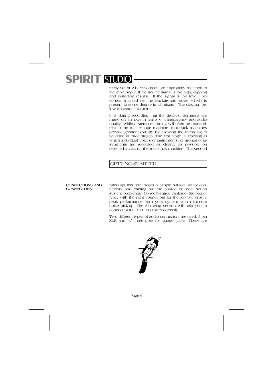 Getting started | SoundCraft Audio Mixing Console Model Spirit Studio User Manual | Page 8 / 38