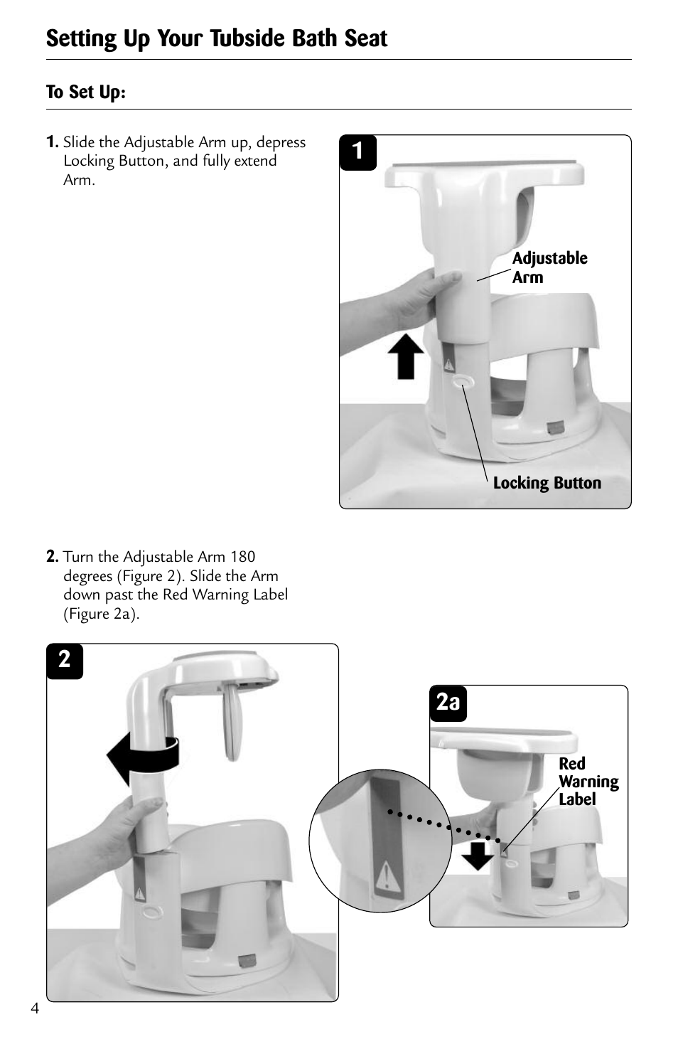 Setting up your tubside bath seat 1 | Safety 1st 44301A User Manual | Page 4 / 21