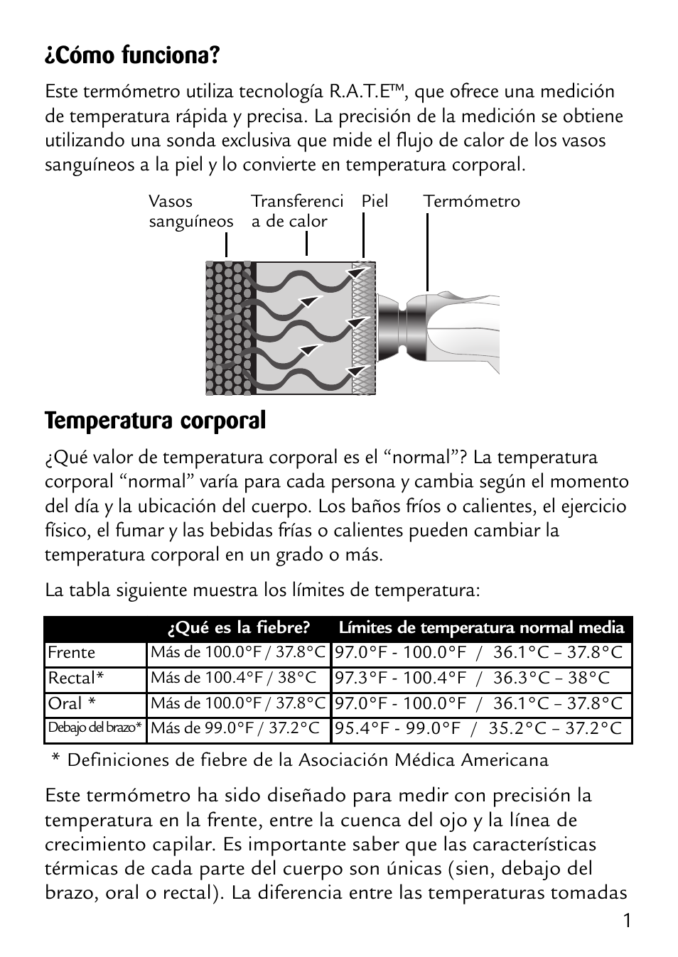 Cómo funciona, Temperatura corporal | Safety 1st 49529 User Manual | Page 16 / 26