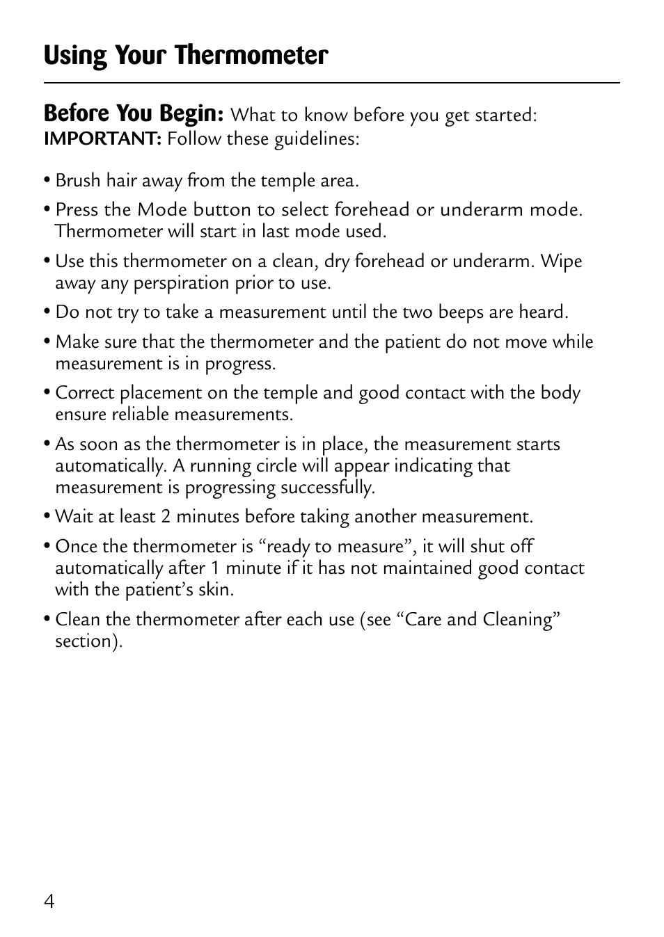 Using your thermometer, Before you begin | Safety 1st 49529 User Manual | Page 6 / 26