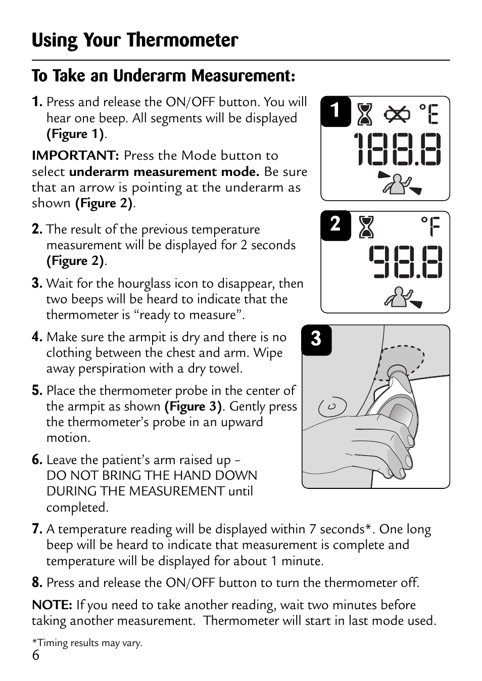 Using your thermometer | Safety 1st 49529 User Manual | Page 8 / 26