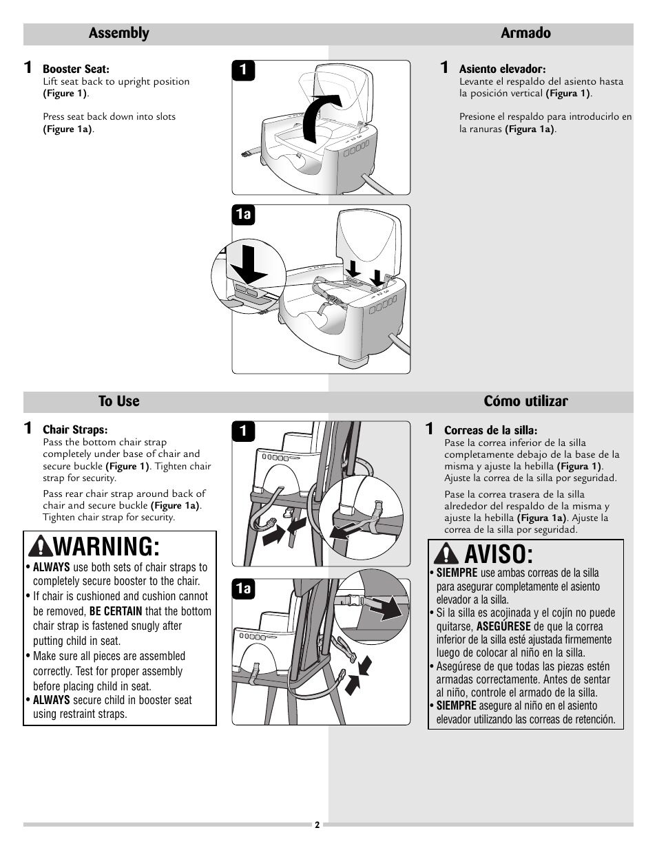 Warning, Aviso | Safety 1st 21021 User Manual | Page 2 / 4