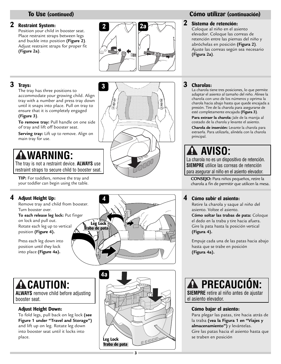 Warning, Caution, Aviso | Precaución | Safety 1st 21021 User Manual | Page 3 / 4
