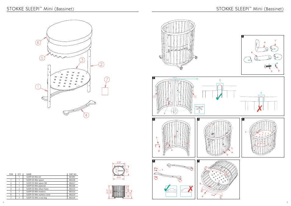 Stokke sleepi, Mini, Bassinet) | Stokke SleepiTM User Manual | Page 3 / 7