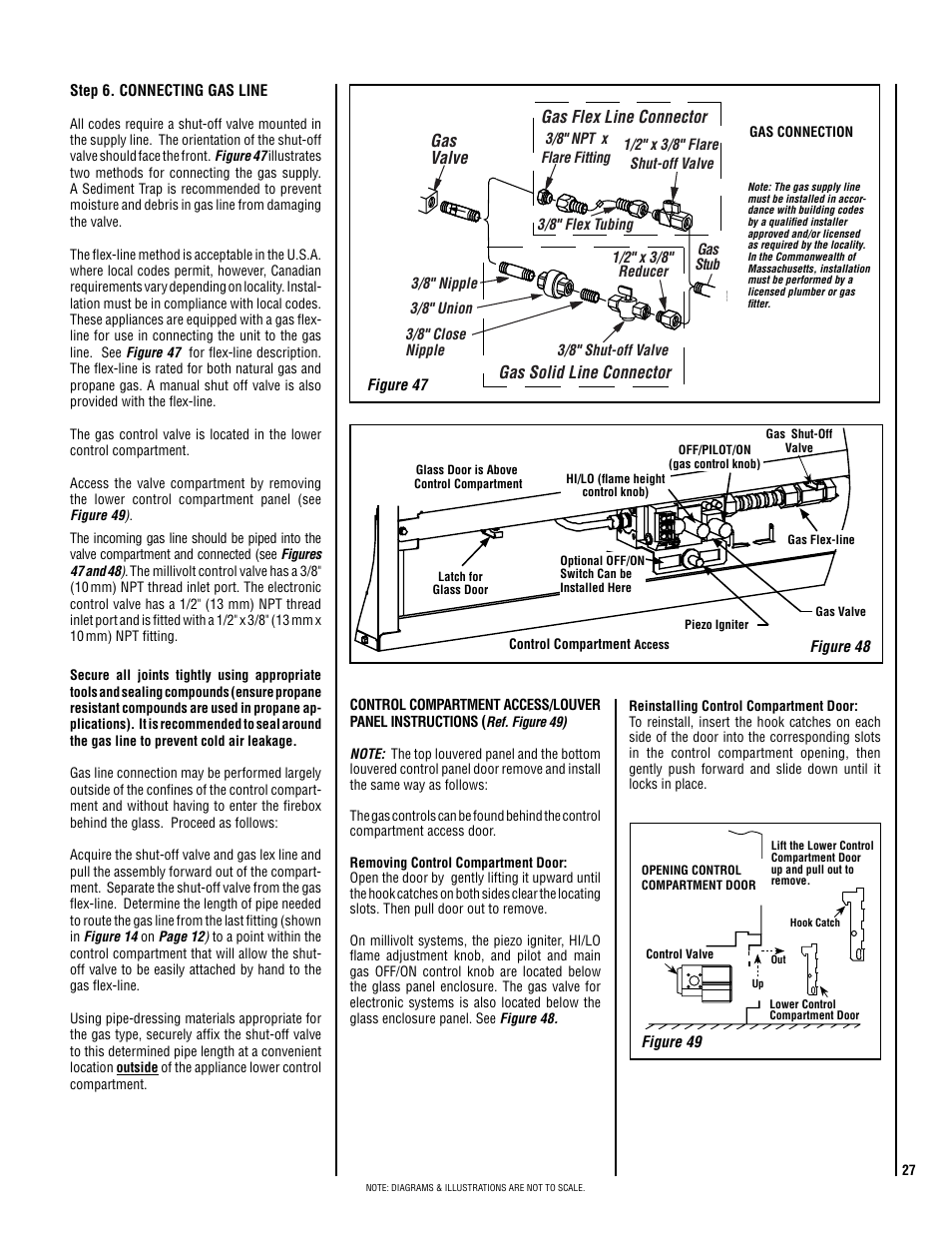 Gas valve, Gas solid line connector gas flex line connector | Superior SSDVPF-CNE-B User Manual | Page 27 / 40