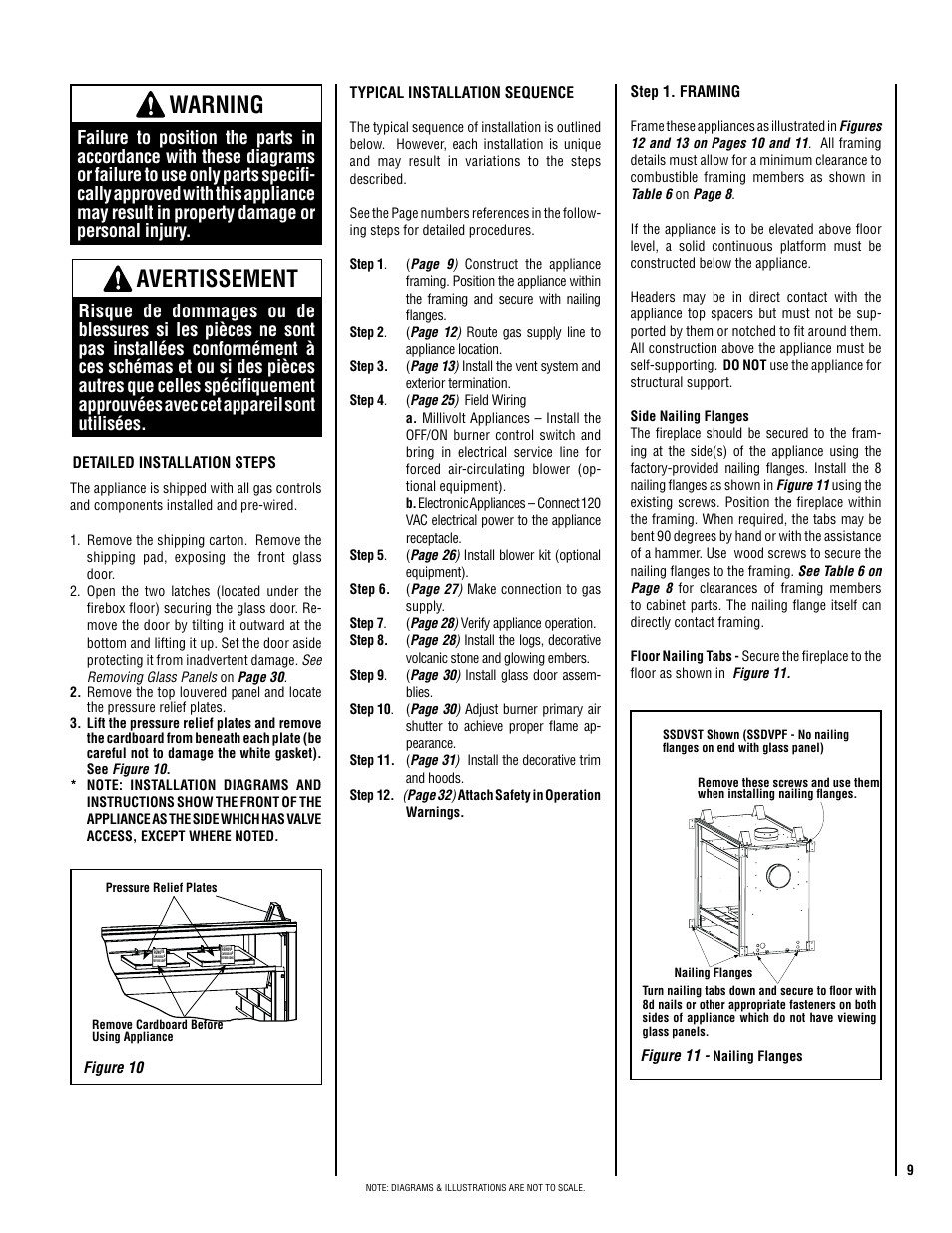 Warning, Avertissement | Superior SSDVPF-CNE-B User Manual | Page 9 / 40