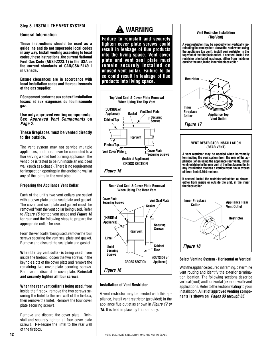 Warning | Superior SDV35 User Manual | Page 12 / 40