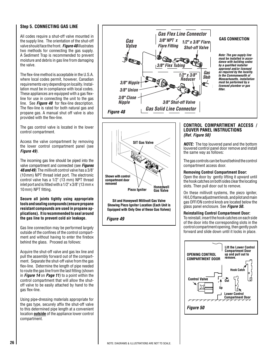 Gas valve, Gas solid line connector gas flex line connector | Superior SDV35 User Manual | Page 26 / 40