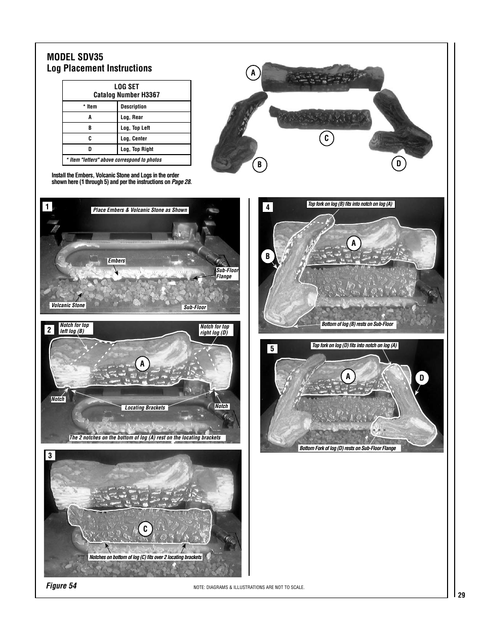 Model sdv35 log placement instructions | Superior SDV35 User Manual | Page 29 / 40