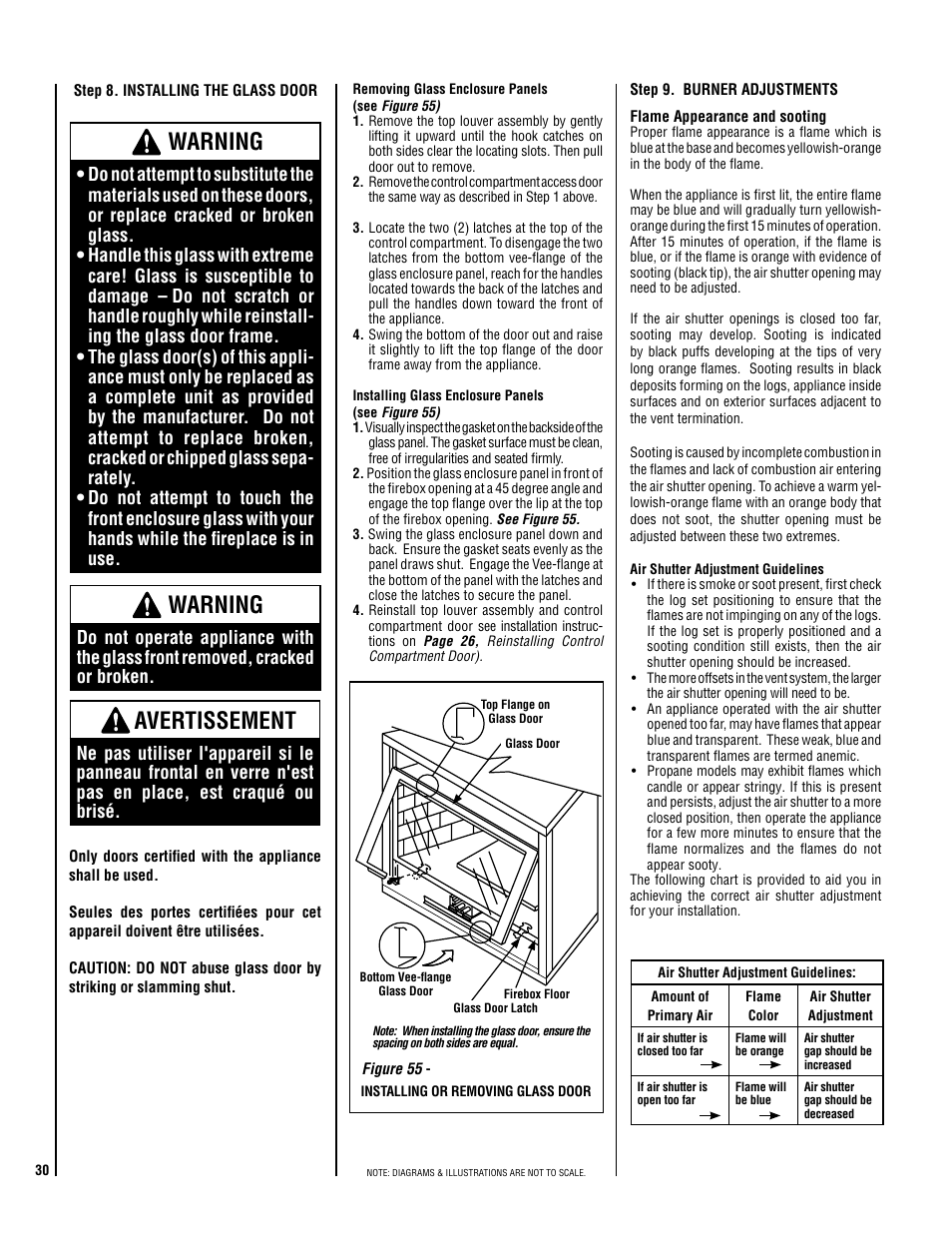 Warning, Avertissement | Superior SDV35 User Manual | Page 30 / 40