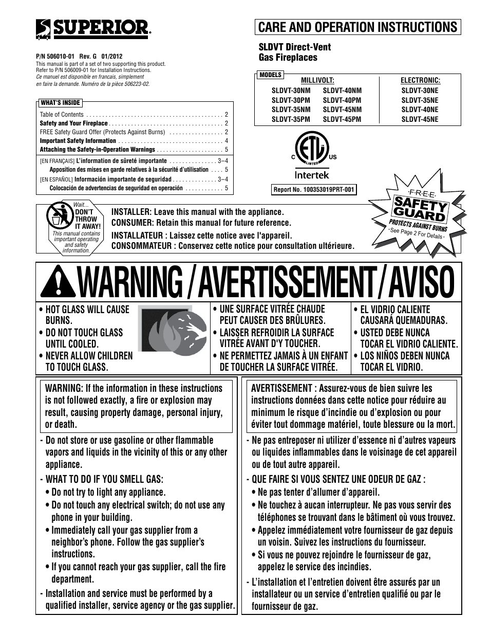 Superior SLDVT-40NE User Manual | 32 pages