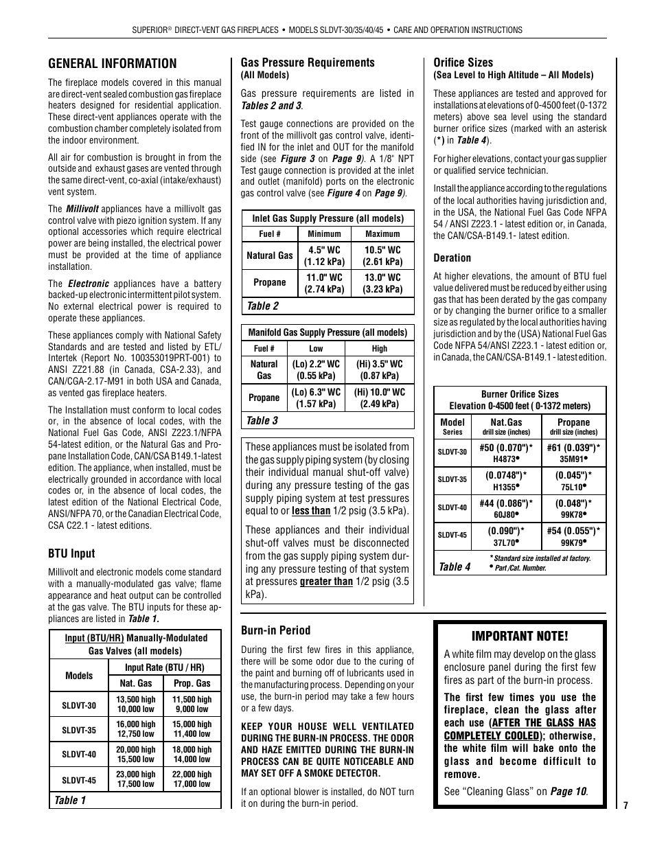 General information | Superior SLDVT-40NE User Manual | Page 7 / 32