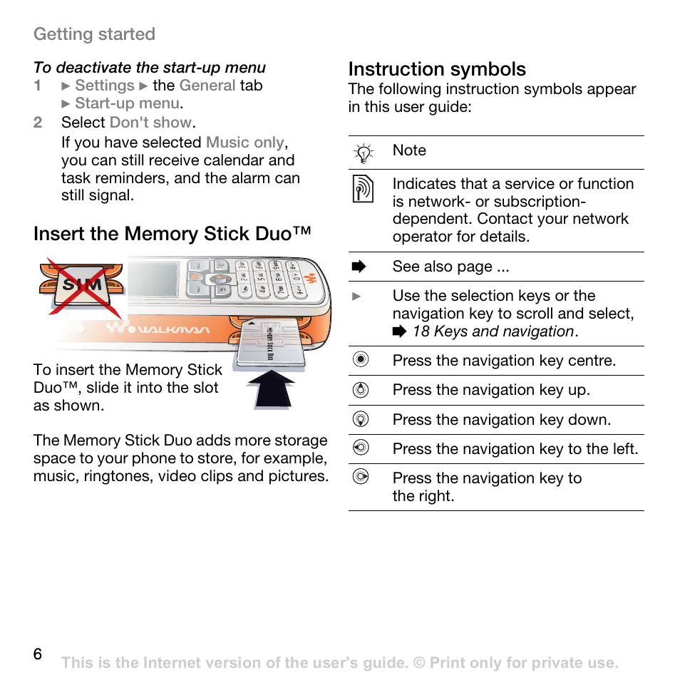 Instruction symbols | Superior W800I User Manual | Page 6 / 49