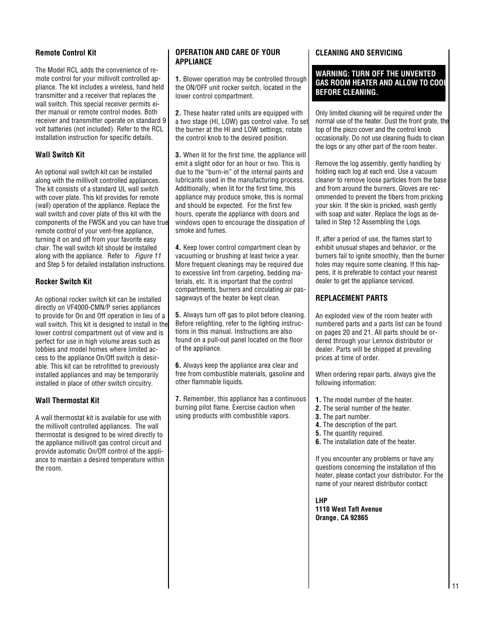 Superior VF4000-CHP-2 User Manual | Page 11 / 20