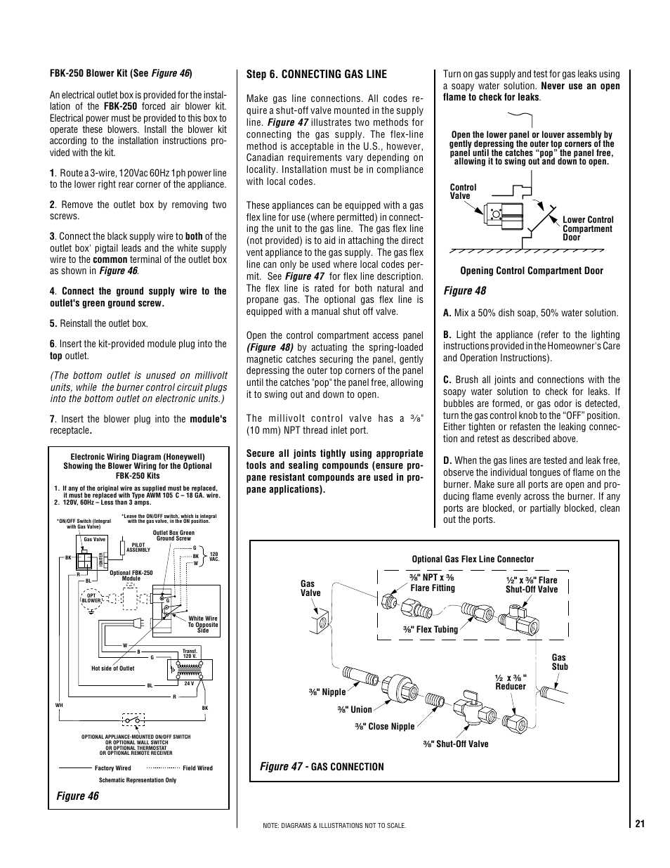 Figure 46, Figure 47, Step 6. connecting gas line | Figure 48, Gas connection | Superior DT-400CMP User Manual | Page 21 / 28