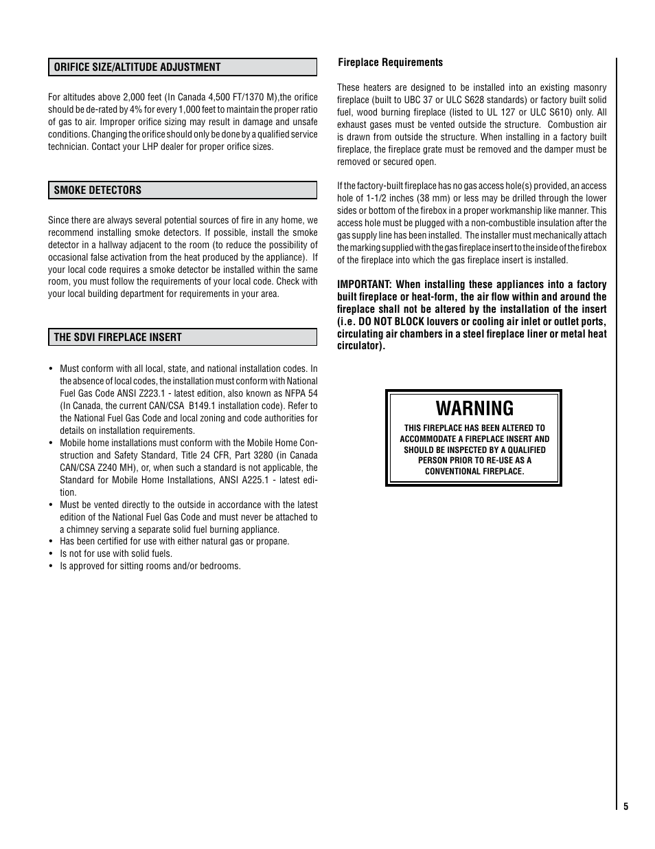 Warning | Superior SDVI User Manual | Page 5 / 28