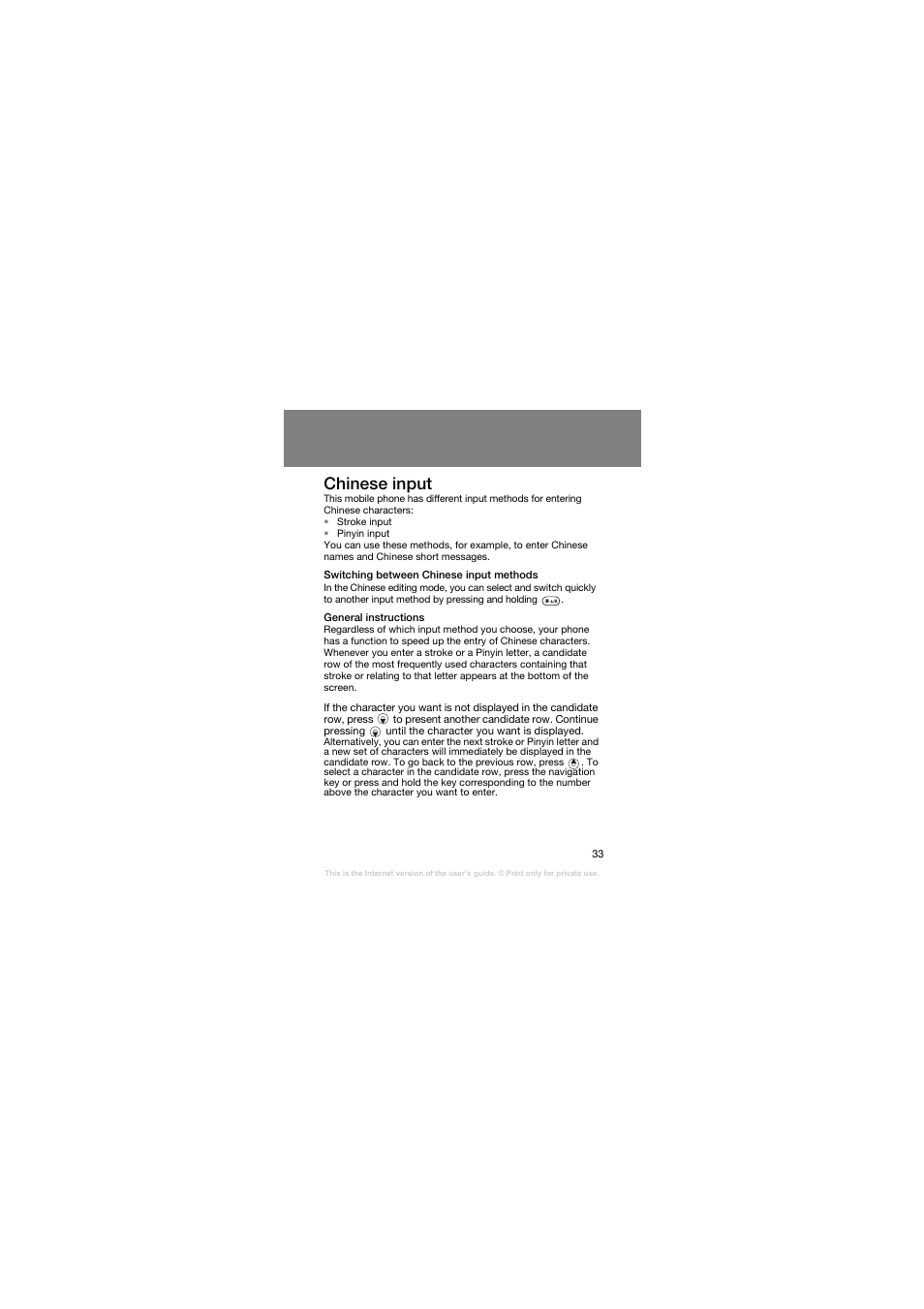 Chinese input | Superior Z258C User Manual | Page 33 / 48