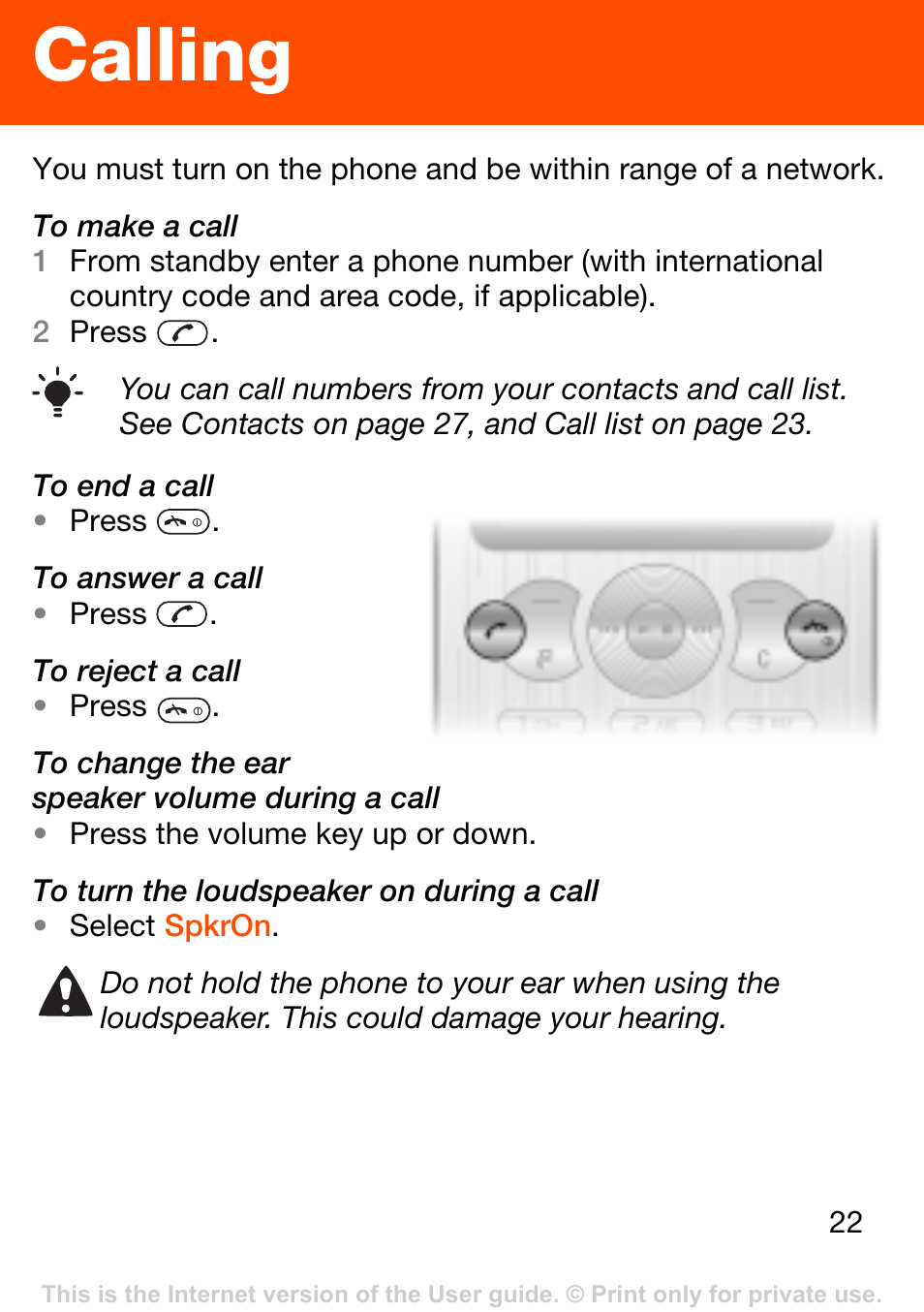 Calling | Superior W302 User Manual | Page 22 / 42