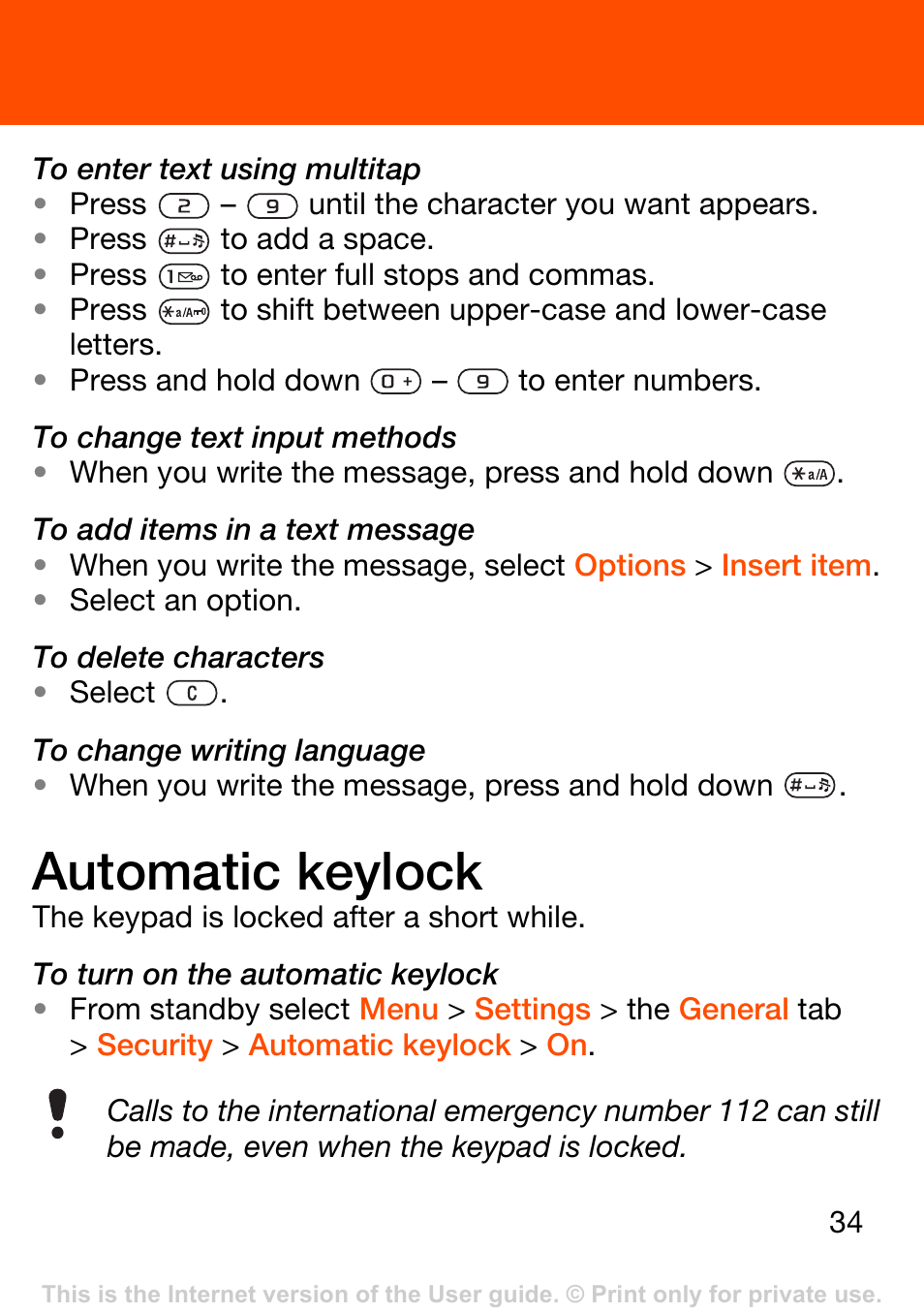Automatic keylock | Superior W302 User Manual | Page 34 / 42