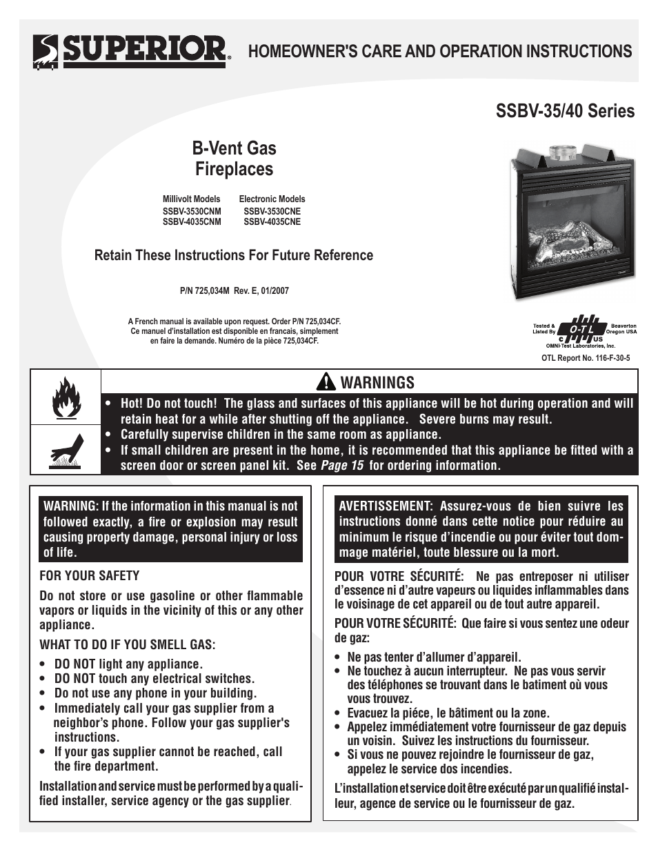 Superior SSBV-3530CNM User Manual | 24 pages