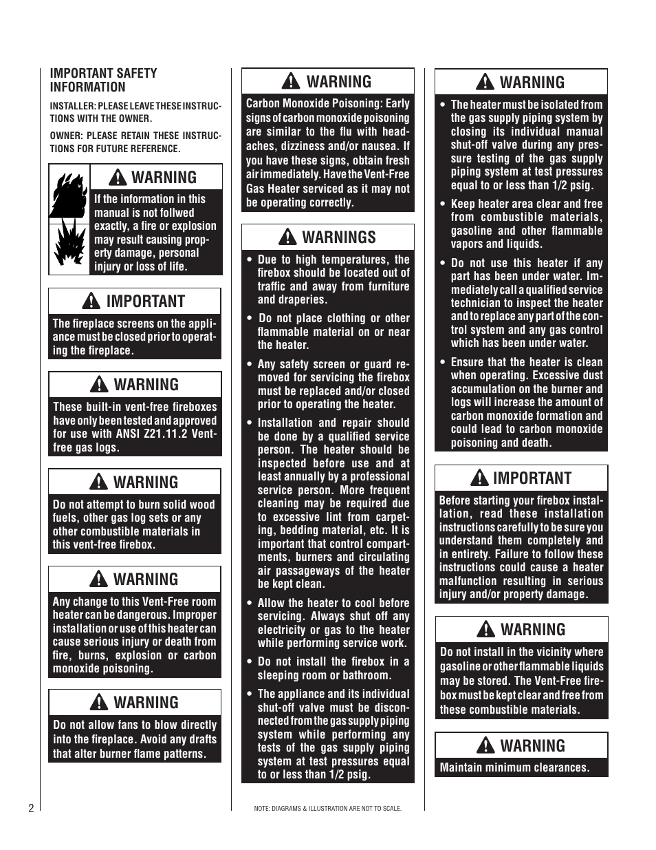 Warning, Important, Warnings | Superior UVFRC-4228-H User Manual | Page 2 / 20