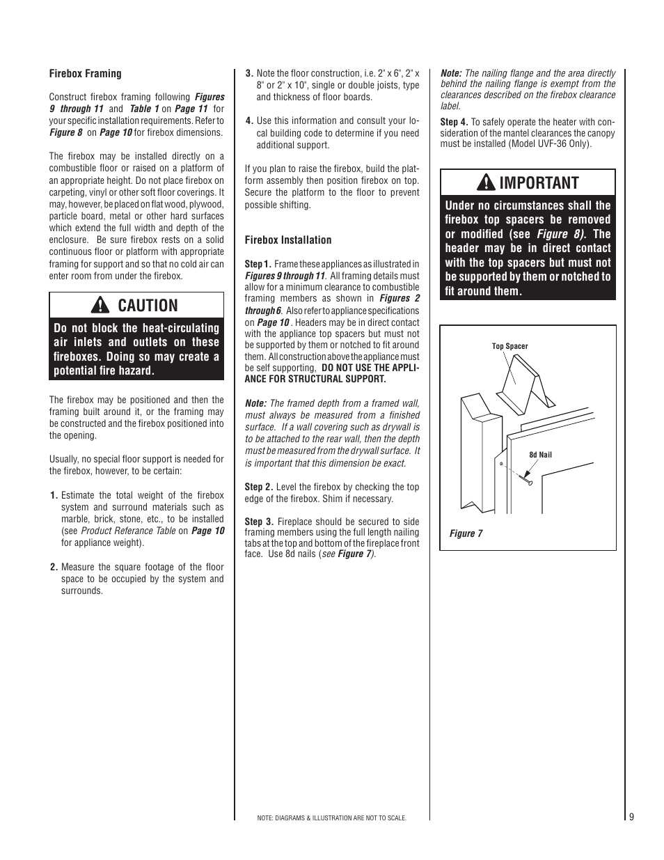 Caution, Important | Superior UVFRC-4228-H User Manual | Page 9 / 20
