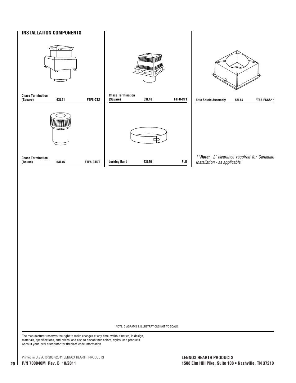 Installation components | Superior BCI-36 User Manual | Page 20 / 20