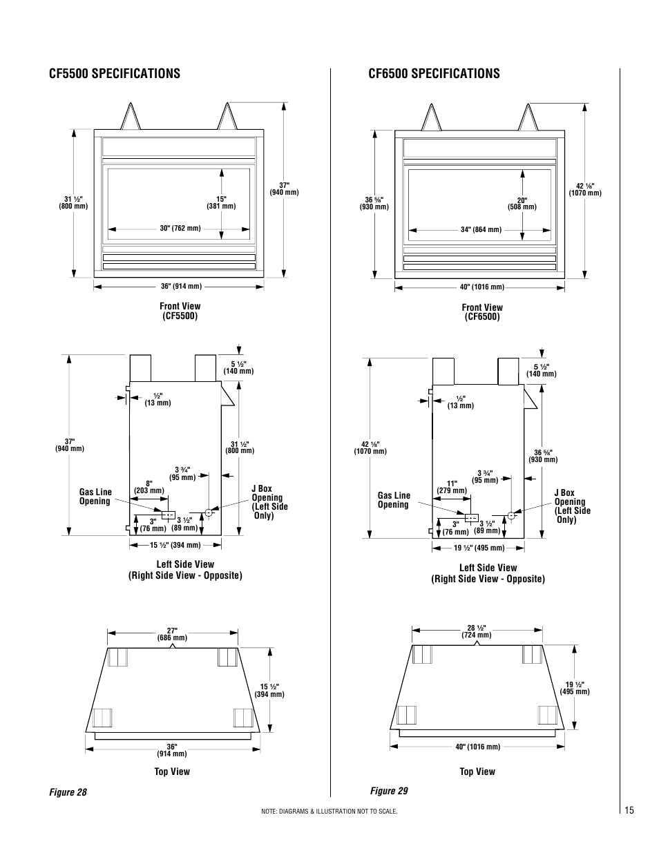 Cf5500 specifications, Cf6500 specifications | Superior STANDARD SERIES CF6500-CMN User Manual | Page 15 / 20