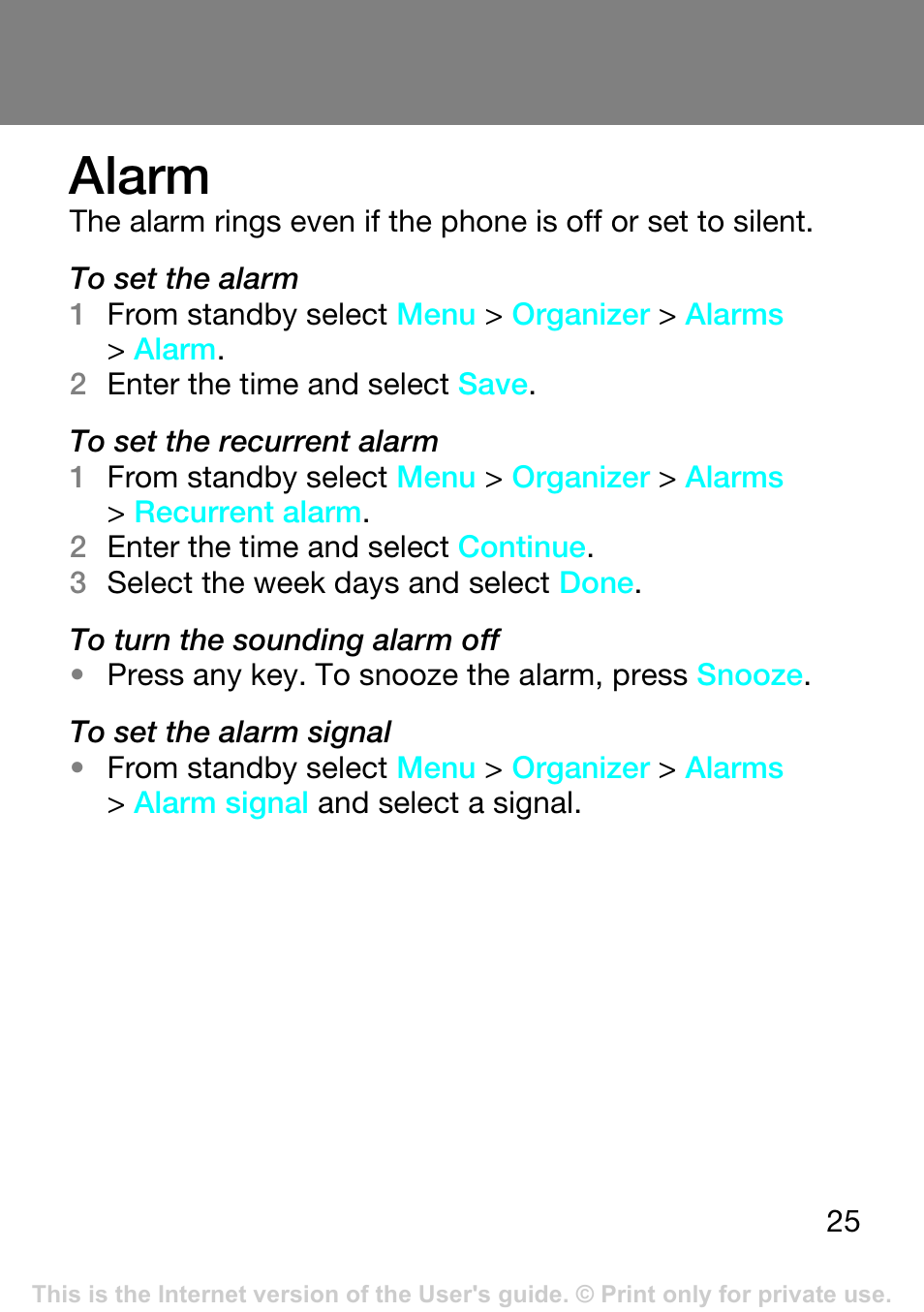 Alarm | Superior Z250A User Manual | Page 25 / 42