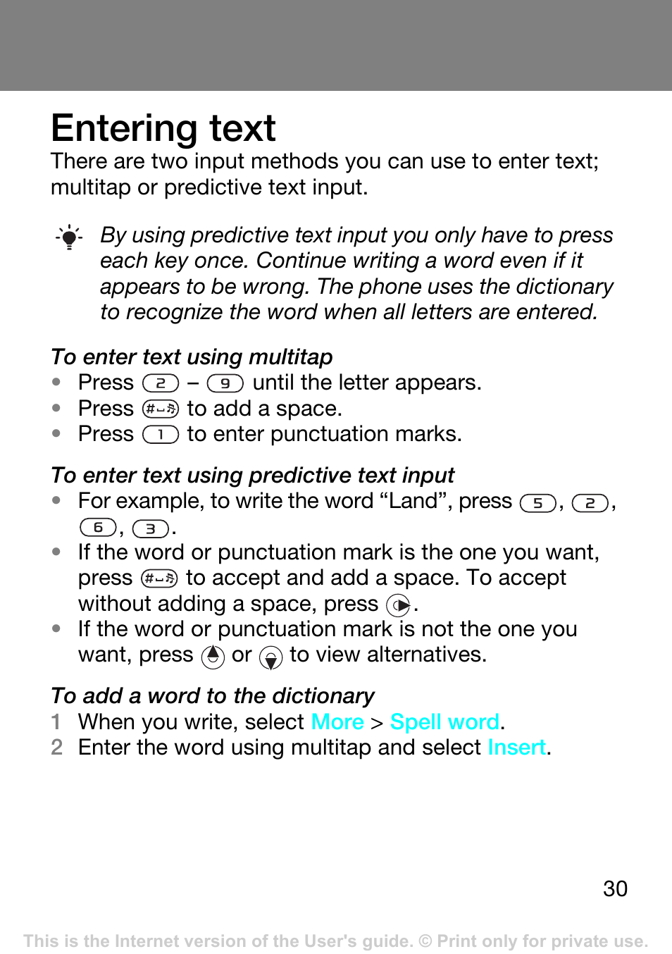 Entering text | Superior Z250A User Manual | Page 30 / 42