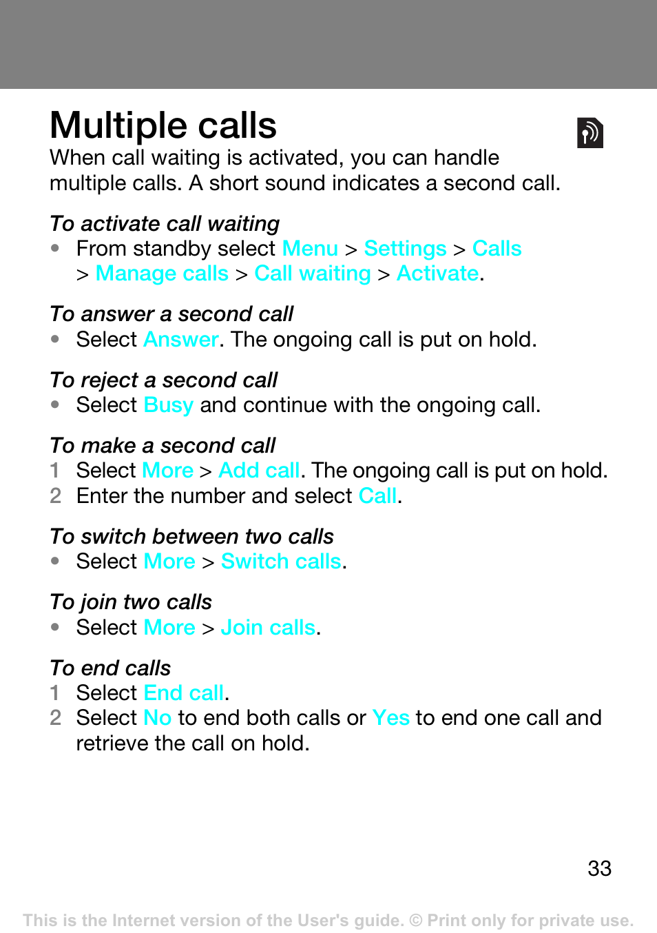 Multiple calls | Superior Z250A User Manual | Page 33 / 42
