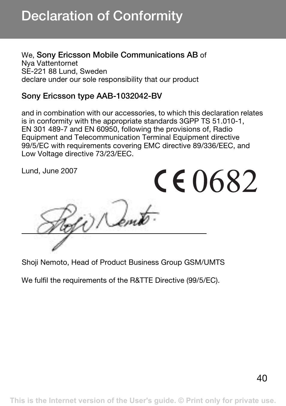 Declaration of conformity | Superior Z250A User Manual | Page 41 / 42