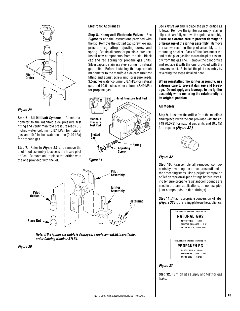 Natural gas, Propane/lpg, Figure 29 | Superior 36" B-VENTED GAS APPLIANCES B-40REP User Manual | Page 13 / 16