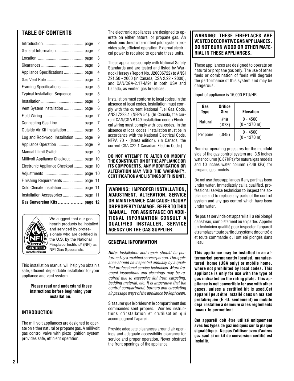 Superior 36" B-VENTED GAS APPLIANCES B-40REP User Manual | Page 2 / 16