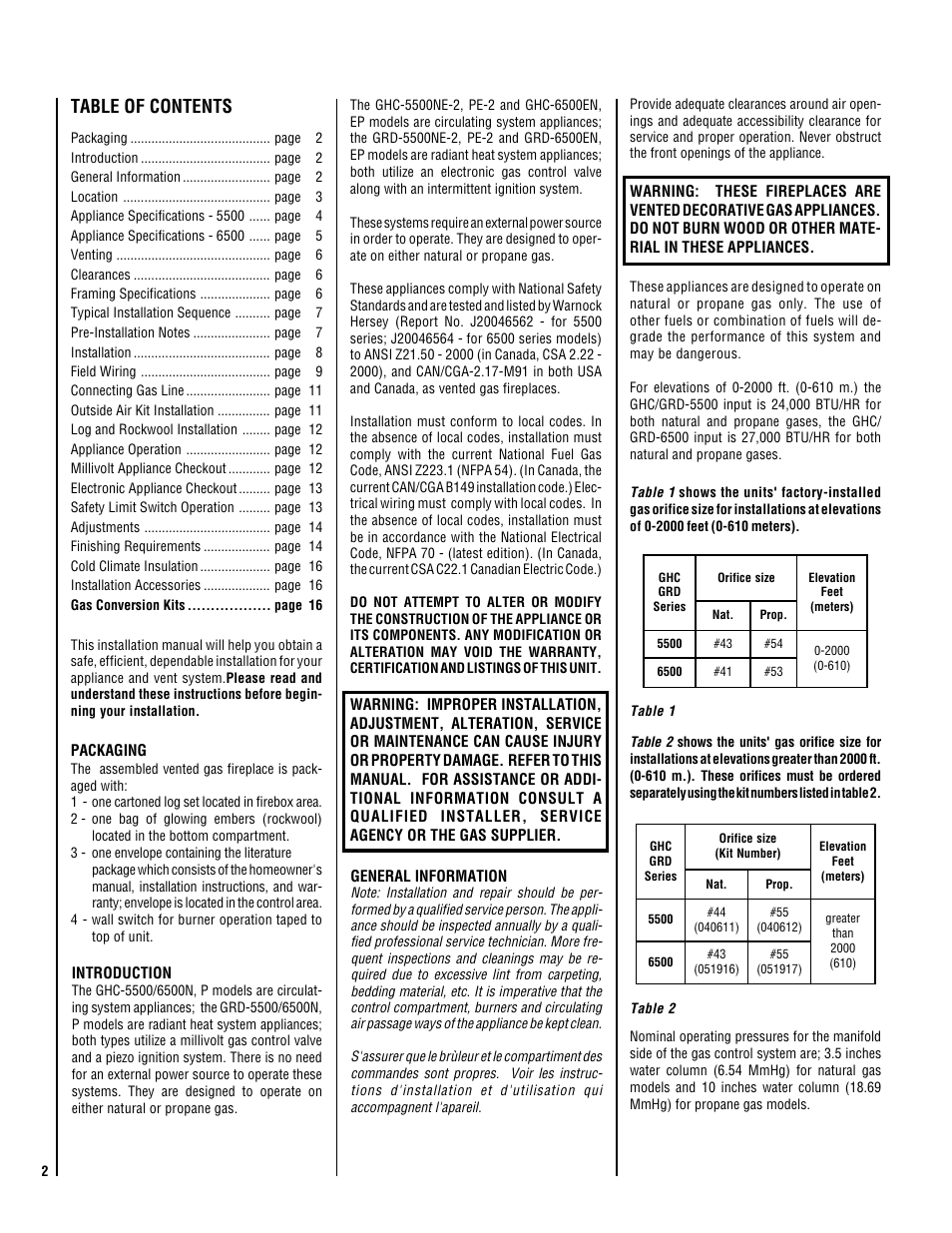 Superior GHC/GRD-5500 User Manual | Page 2 / 20