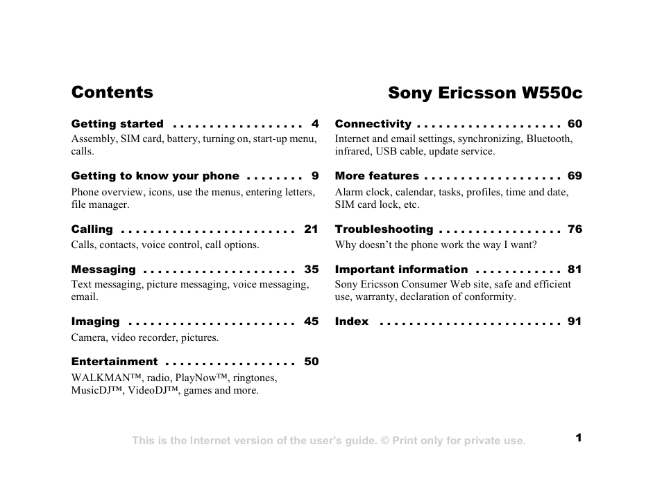 Superior W550C User Manual | 94 pages