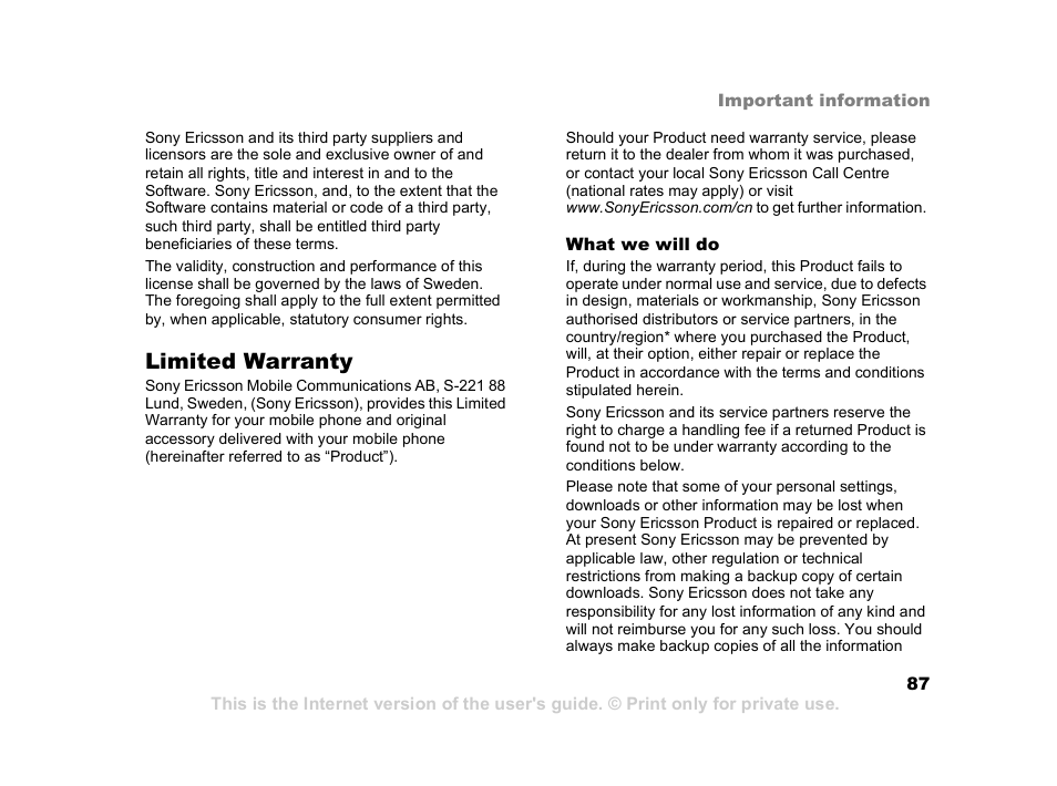 Superior W550C User Manual | Page 87 / 94