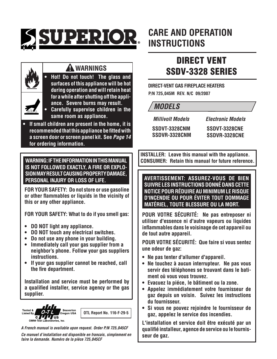 Superior SSDVT-3328CNM User Manual | 24 pages