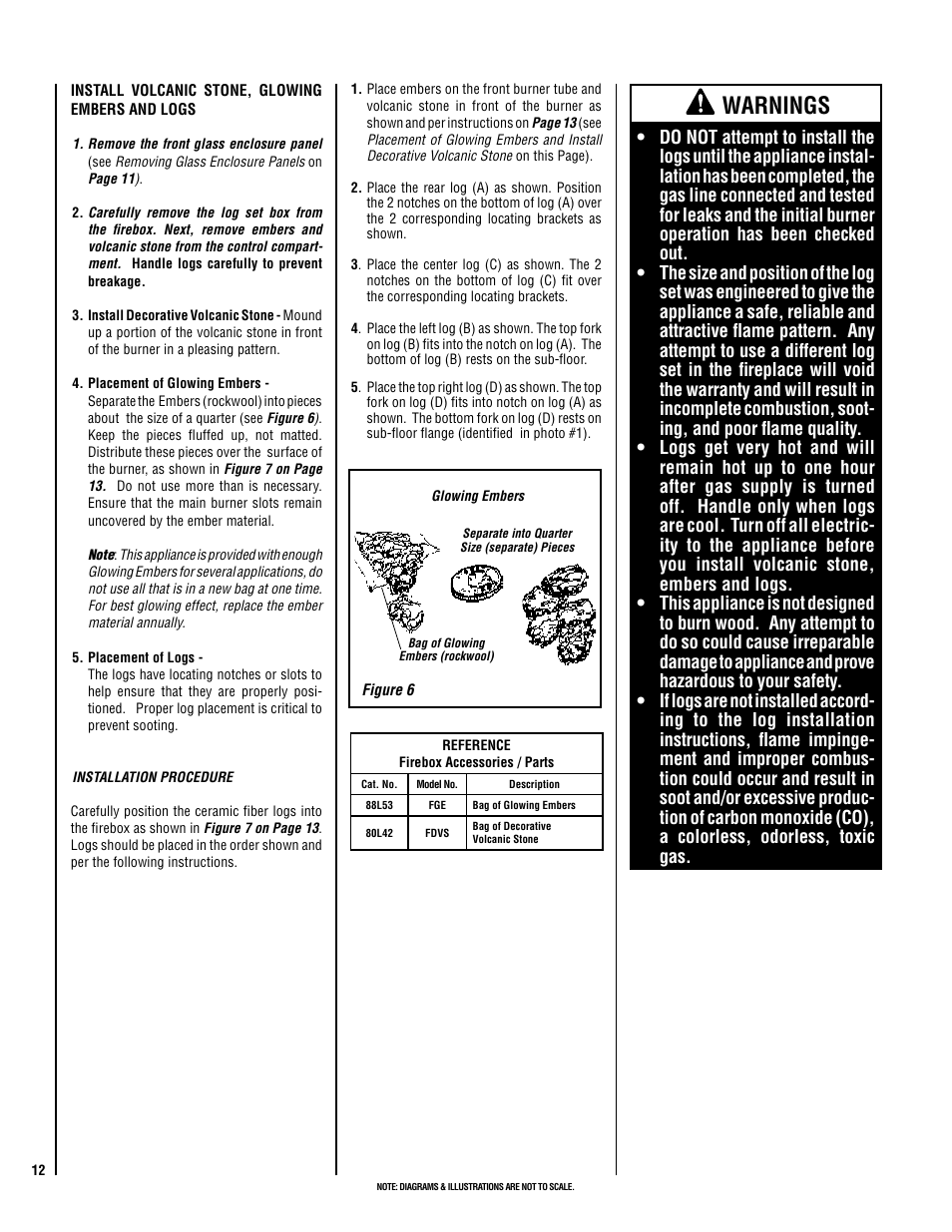 Warnings | Superior DIRECT-VENT GAS FIREPLACES SDV35 User Manual | Page 12 / 28